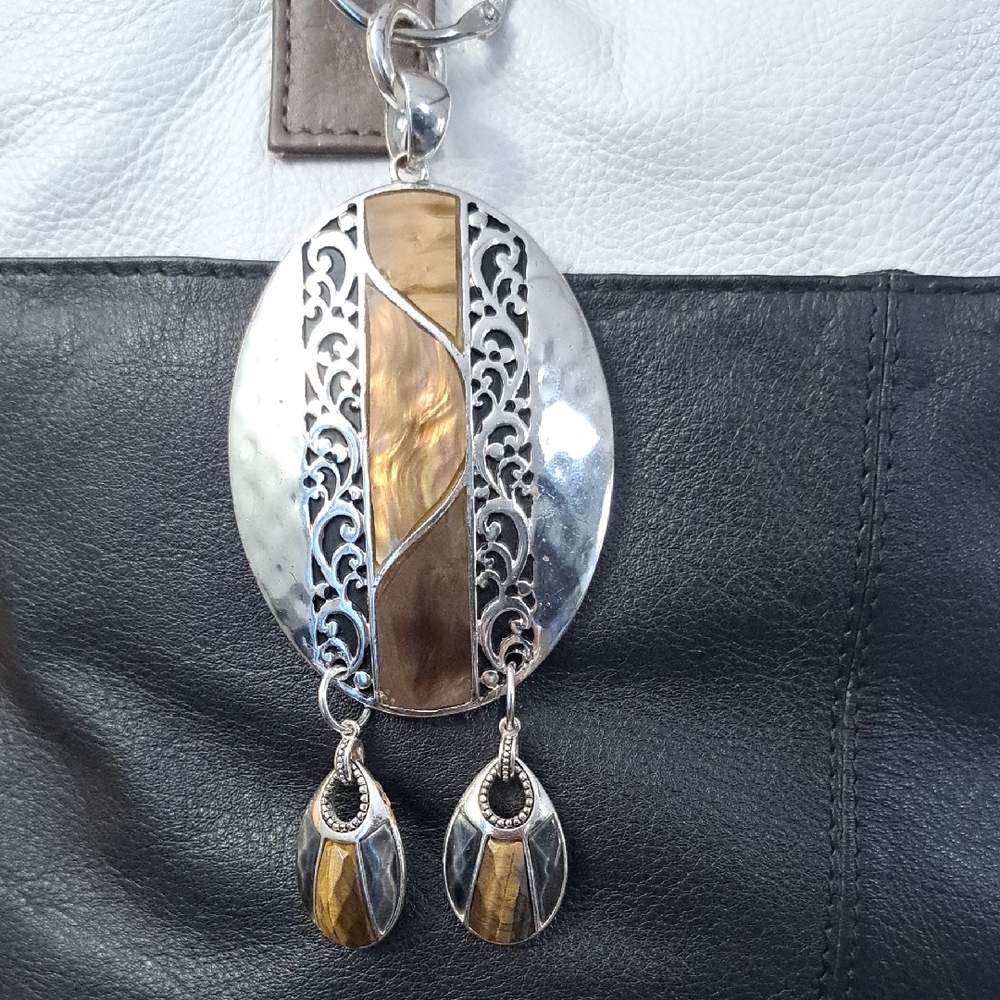 Hand Crafted Bag Purse Tote Jewelry Key Ring Decorative Vintage Jewelry Upcycle